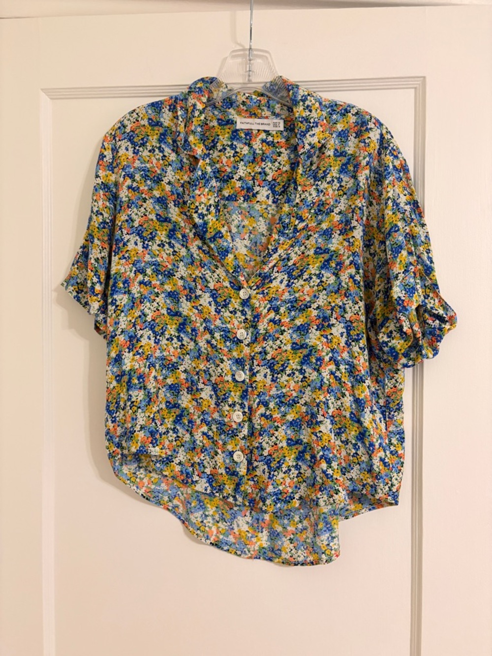 Faithfull The Brand Blue Floral Button-Front Women's Top